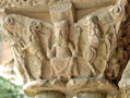 Capital depicting Daniel in the Lion's Den, abbey of St Pierre de Moissac, France, circa 1100. (For more information about the building see Paradox Place).